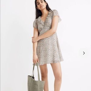 Madewell Silk Ruffle Neck Mini Dress 8